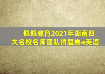 佩佩教育2021年湖南四大名校名师团队猜题卷a英语
