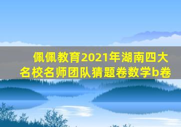 佩佩教育2021年湖南四大名校名师团队猜题卷数学b卷