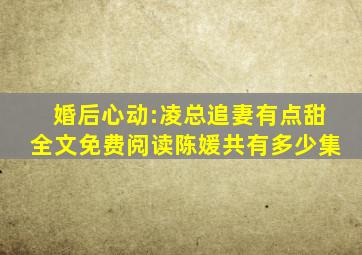 婚后心动:凌总追妻有点甜全文免费阅读陈媛共有多少集